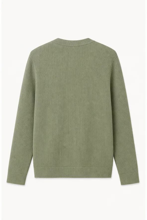 Sage rib-knit cardigan back source